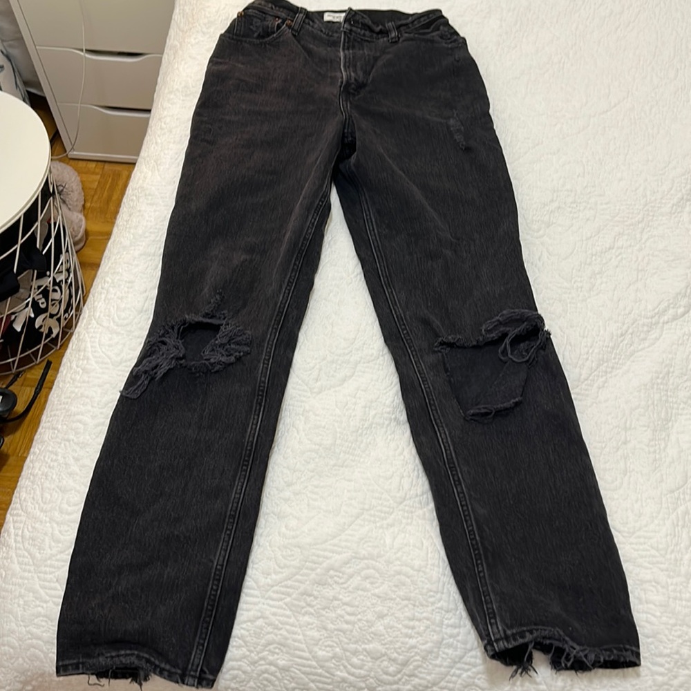 Abercrombie 90s Straight Ultra High Rise Black Jeans